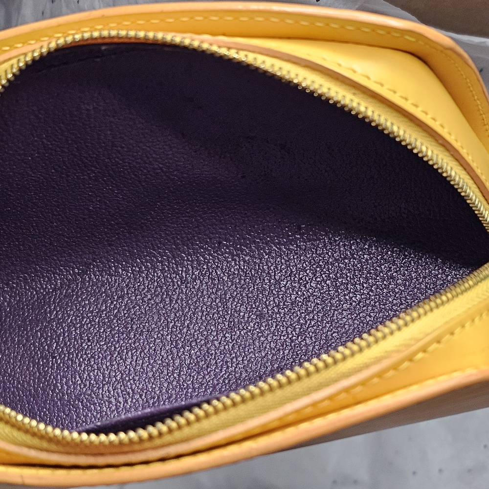 Louis Vuitton Dauphine Yellow and Purple Cosmetic Bag with Elegant Texture - Picture 12 of 16